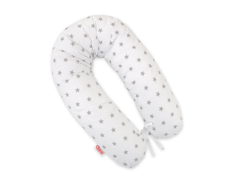 Longer pregnancy pillowcase – grey stars